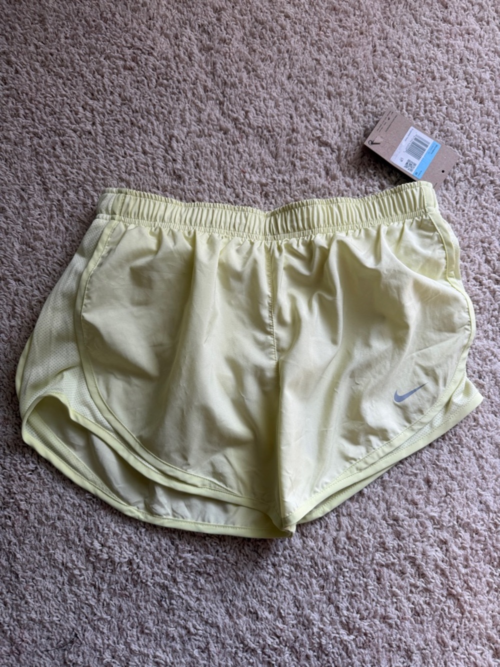 Nike Women’s Light Yellow Athletic Running Shorts